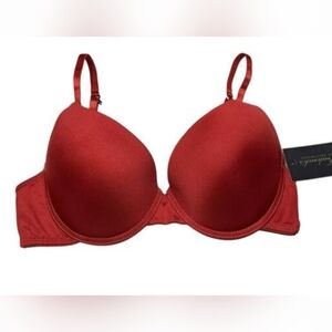 Fredericks of Hollywood Push-Up Bra 36C Red Ochre NWT Sexy Lingerie MSRP $48